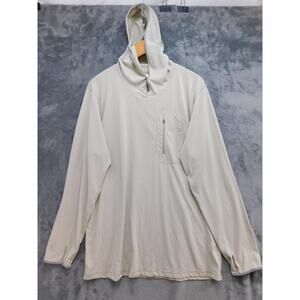 Patagonia Hoodie Mens XL Beige Pullover Hooded Lightweight Zip Logo Tagless